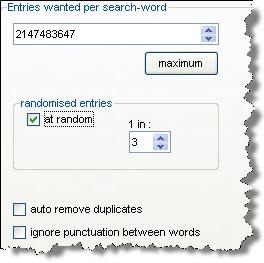 randomised number concordance entries